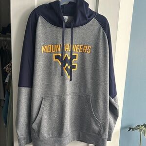 Rivalry Threads Gray and Navy Hoodie with Gold Accents